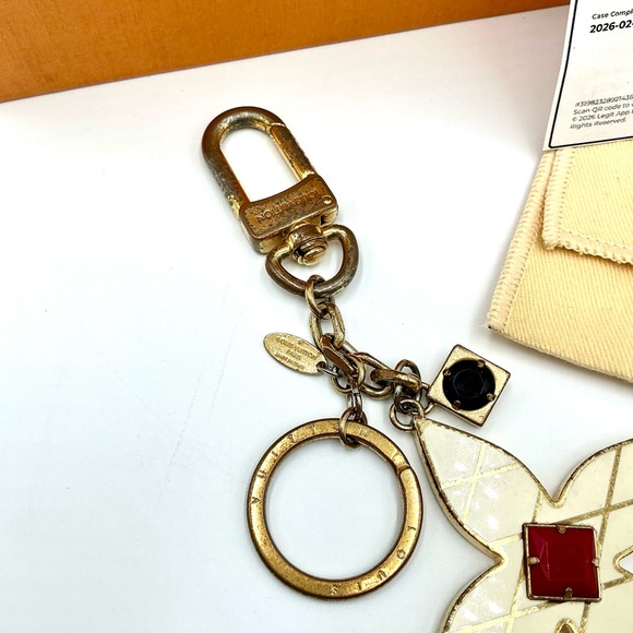 Louis Vuitton Malletage Flower Key Holder/Bag Charm #1081 - Picture 2 of 3